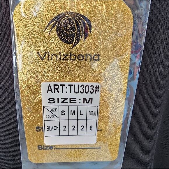 VINIZBENA LIP STUDDED SHORT SLEEVE BLOUSE NEW SIZE MED - Picture 4 of 5